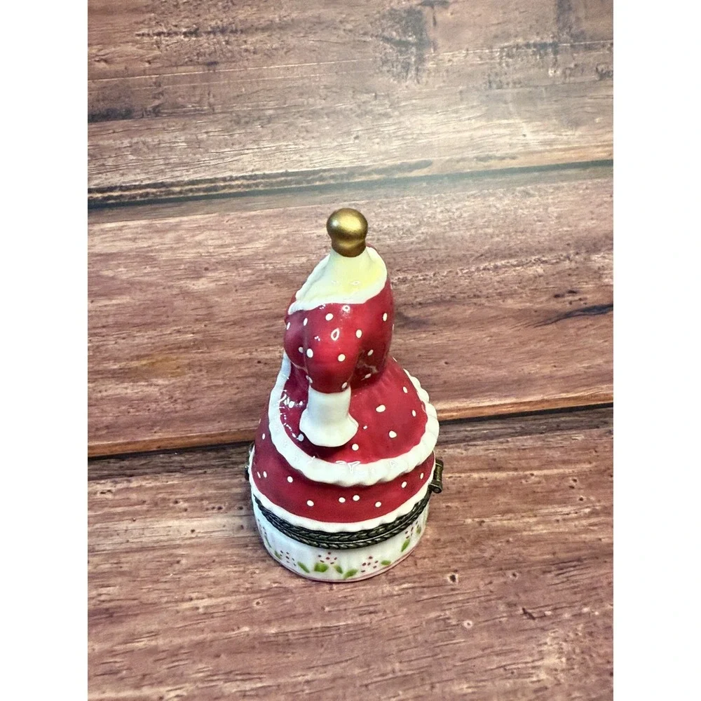 Vintage Dress Porcelain Hinged Jewelry Trinket Box Bust Form